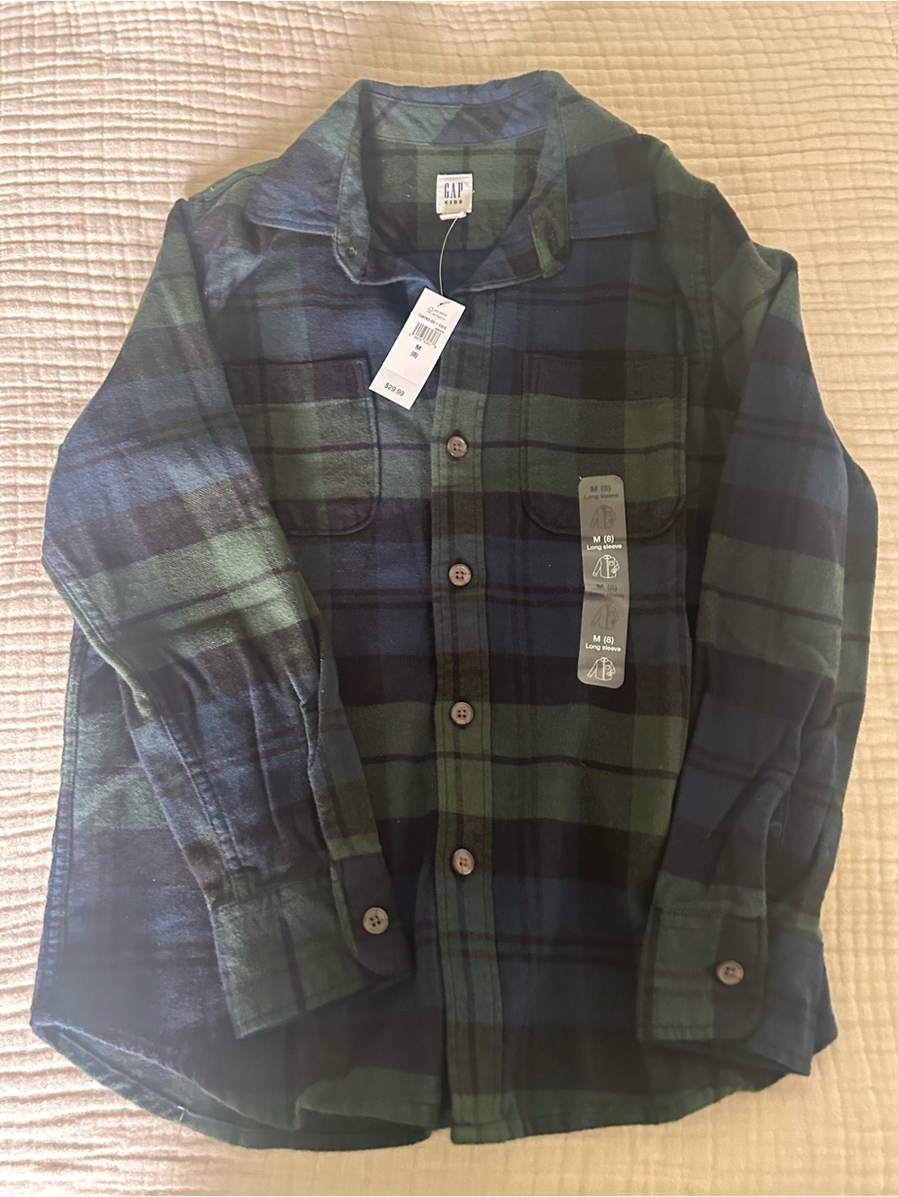 NWT Gap Kids 8 Flannel Shirt
